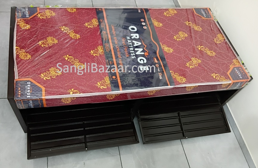Premium 3 x 6 Single Hydraulic Steel Bed with Storage & Mattress